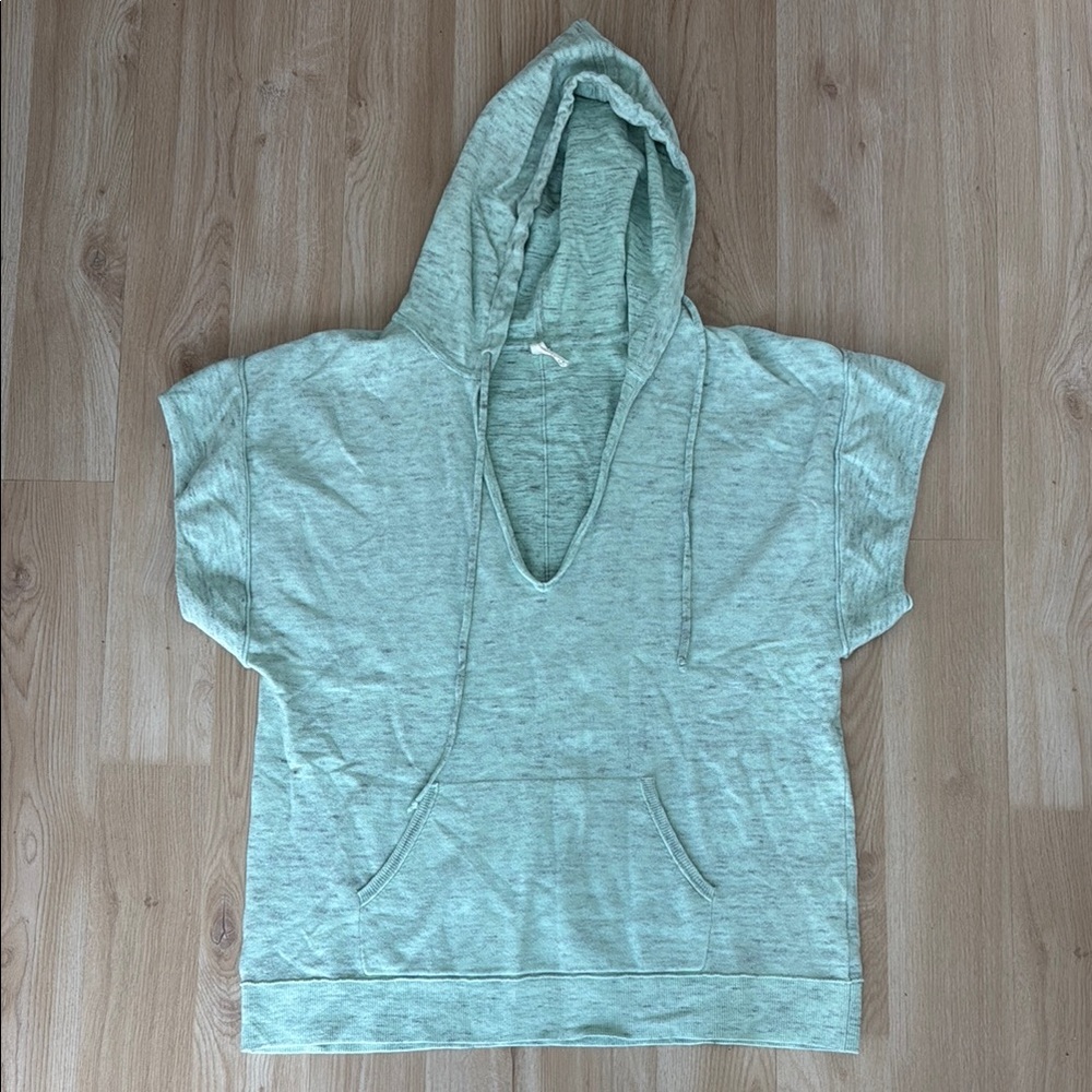 Anthropologie Light Green Hooded Sweatshirt